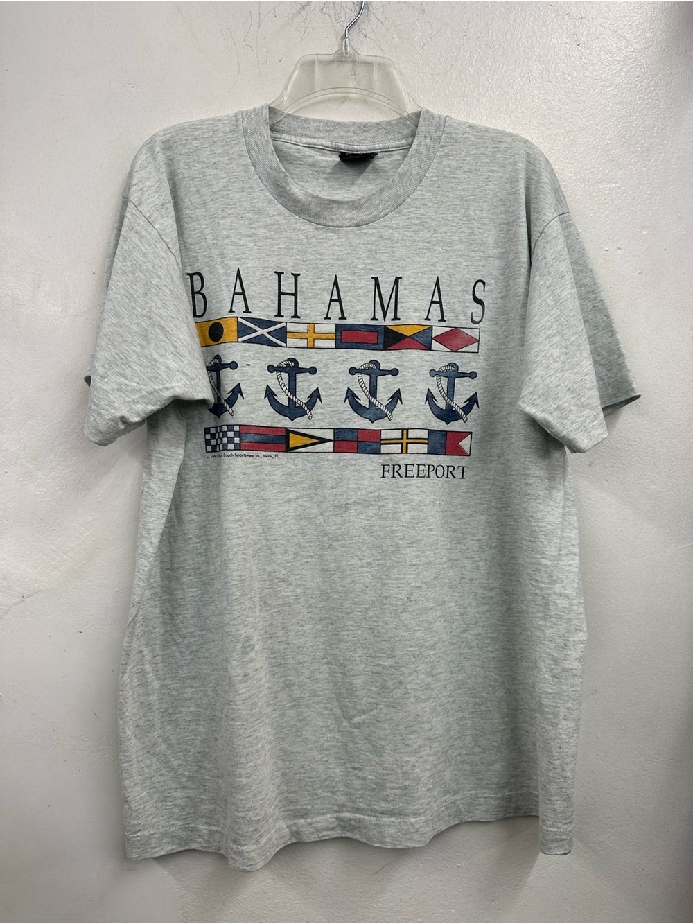 Bahamas Freeport Graphic Tee Gray screen stars made in USA 80’s size XL
